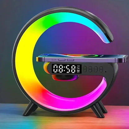 Multifunction Wireless Charger Stand + RGB + Bluetooth Speaker