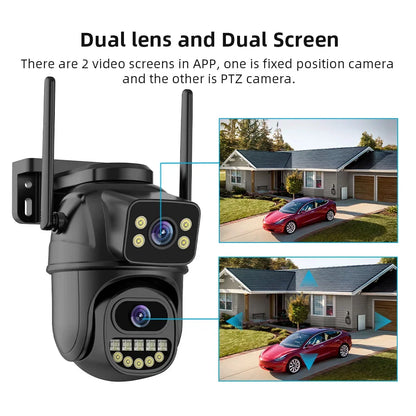 8MP WiFi Surveillance Camera, Dual Lens, 4X Digital Zoom