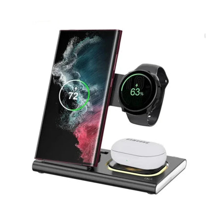 30W 3 in 1 LED Foldable Wireless Charger Stand