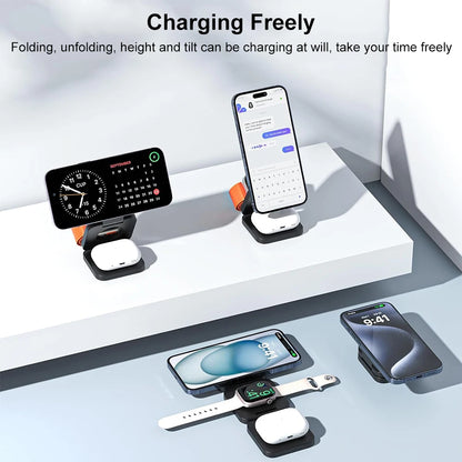 Wireless Charger 3 in 1 Foldable Magnetic Station