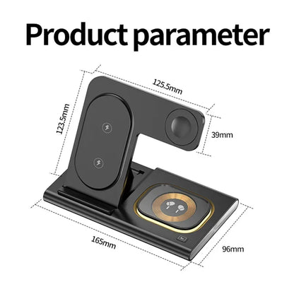 30W 3 in 1 LED Foldable Wireless Charger Stand