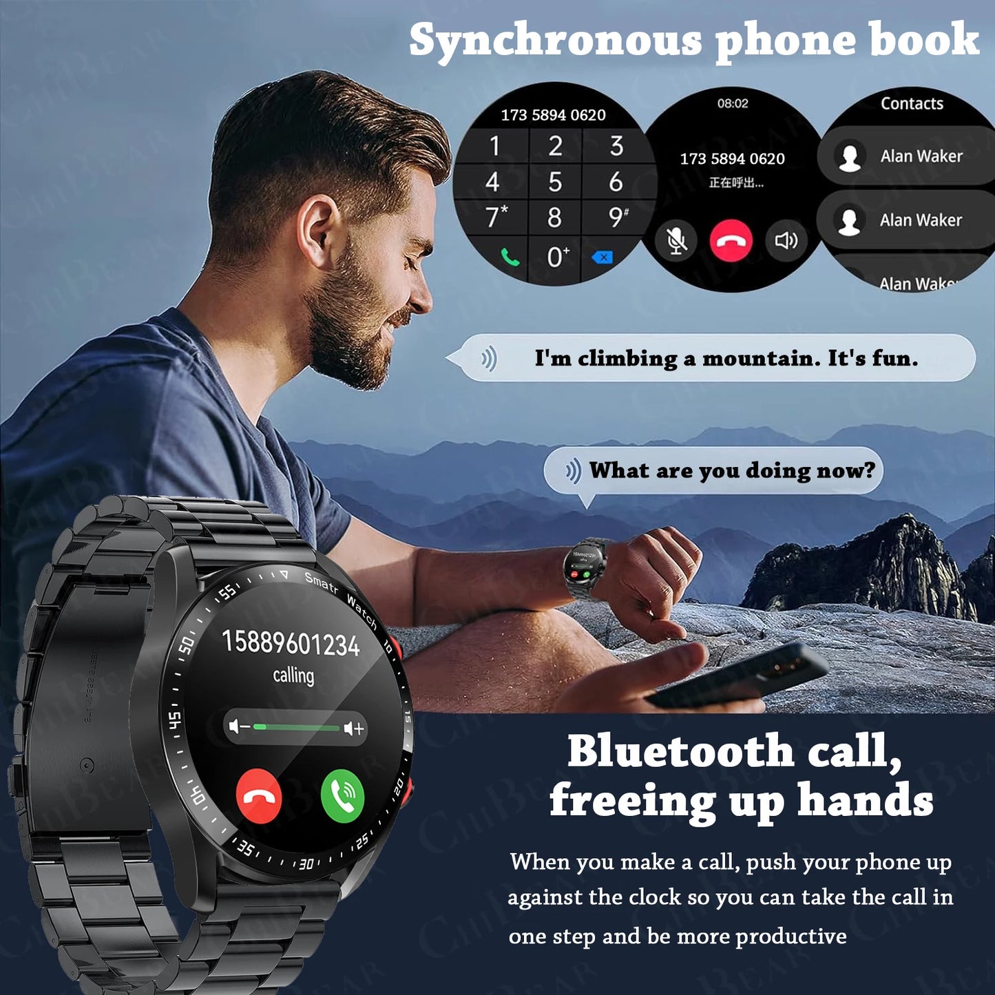 1.5 inch Full Touch Screen Bluetooth Call Smartwatch